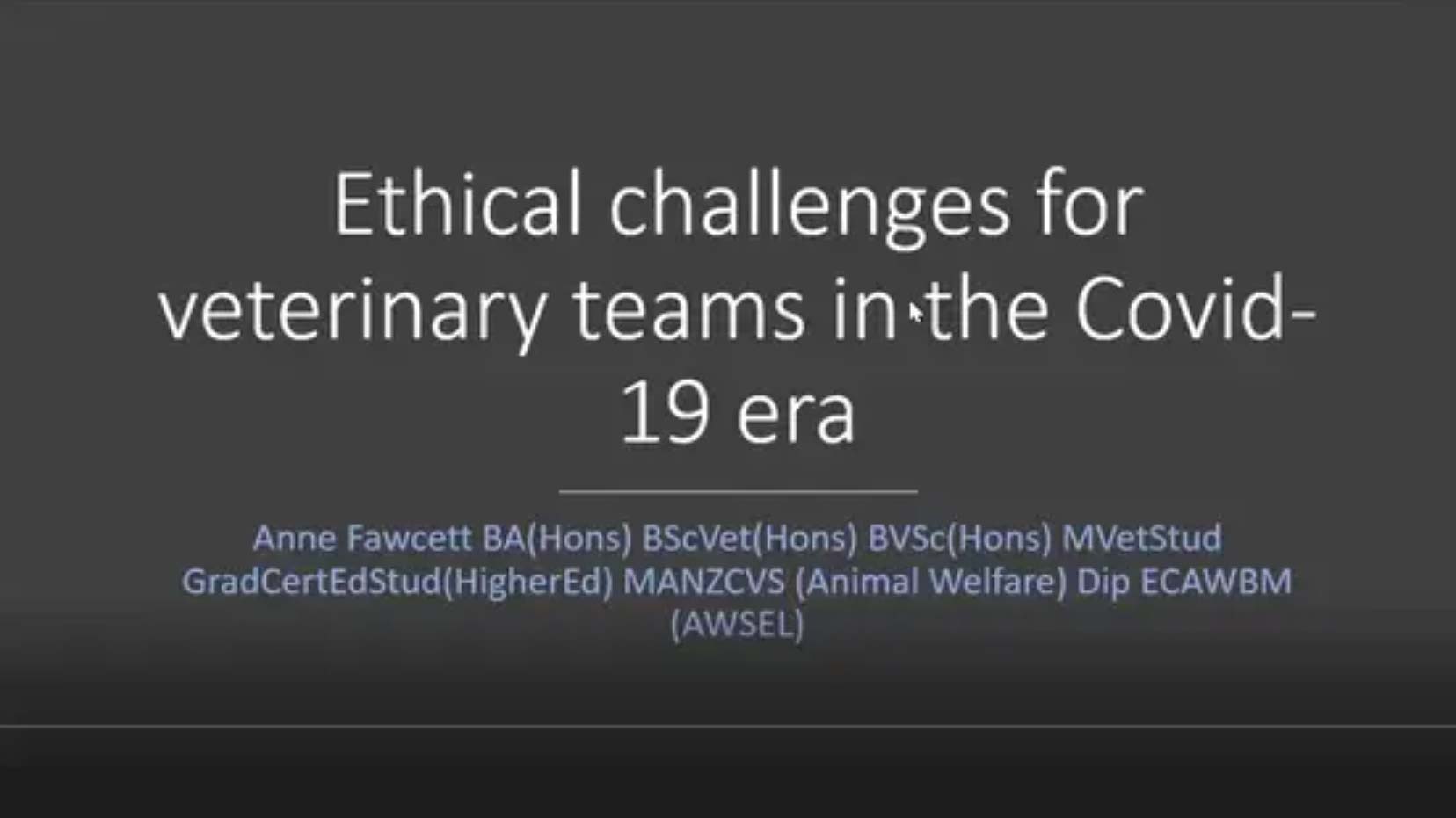 Ethical Challenges for Veterinary Teams in the COVID-19 Era