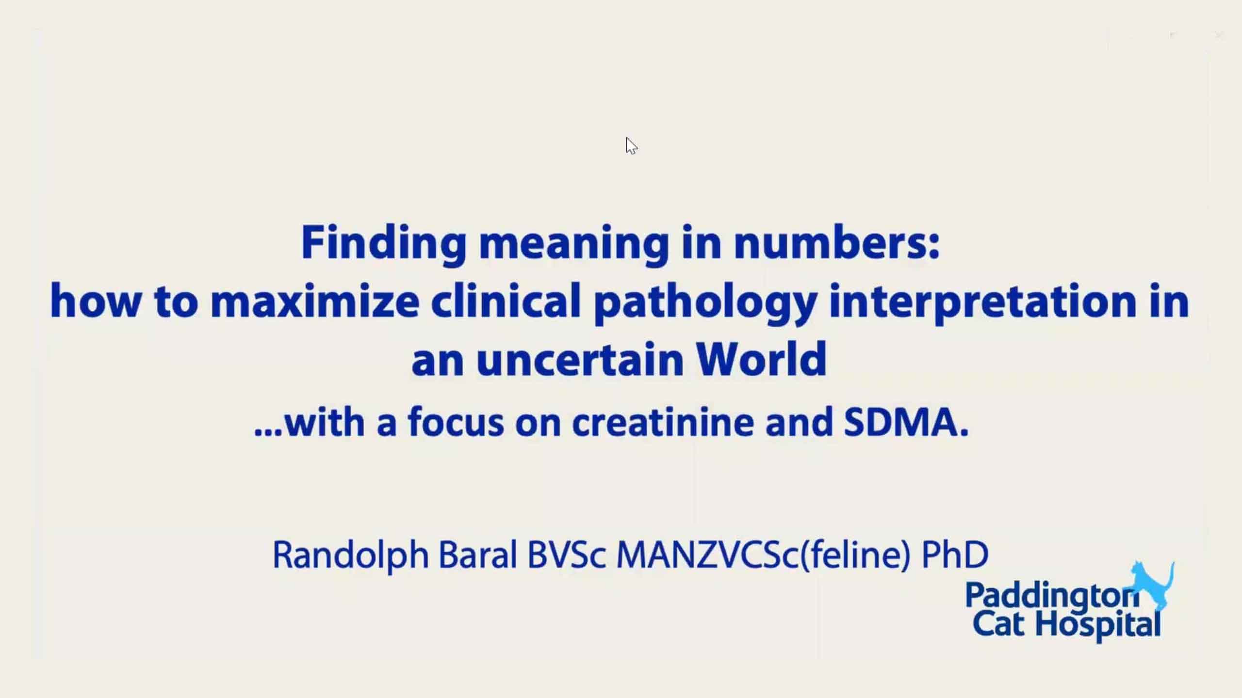 Finding meaning in numbers: SDMA and creatinine