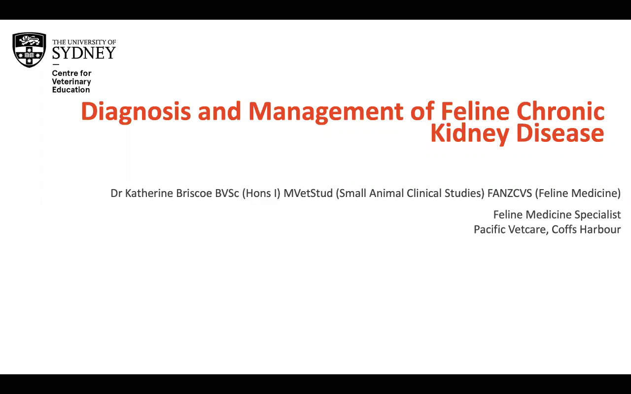Diagnosis and Management of Feline Chronic Kidney Disease